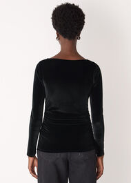 Straight Neck Velvet Top